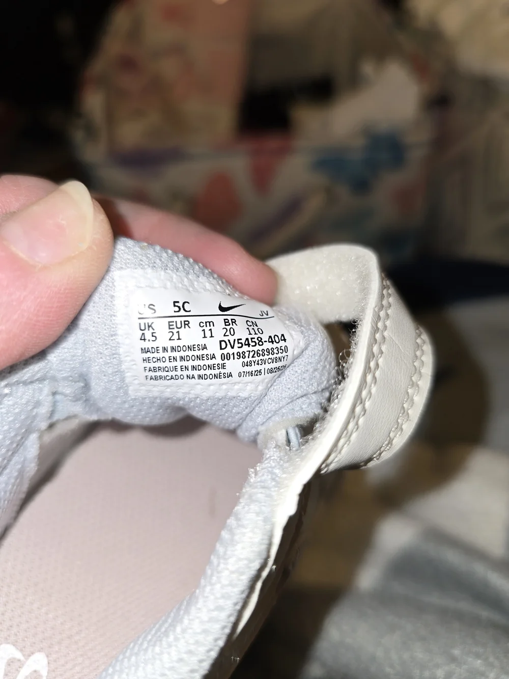 Nike Toddler White Sneakers with Pale Pink Swoosh